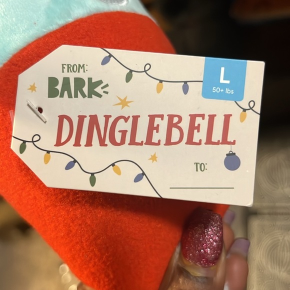 NWT Bark Box Elf Dog Toy Ball Inside Plush Squeaks - Size: Large - Christmas - Picture 6 of 6